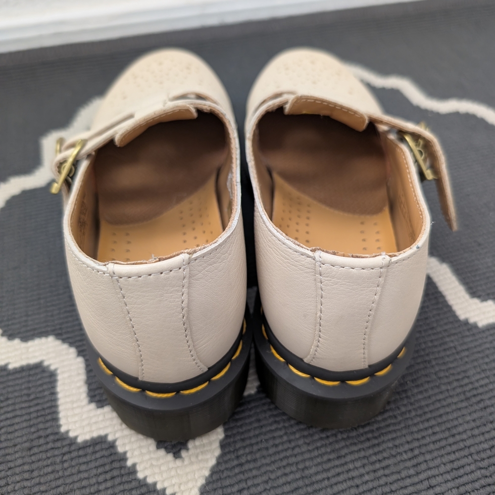 Dr. Martens Mary Jane Virginia Leather Shoes - Cream - Picture 9 of 9